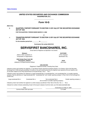 Thumbnail ServisFirst Bancshares 10-Q Quarterly Report FY 