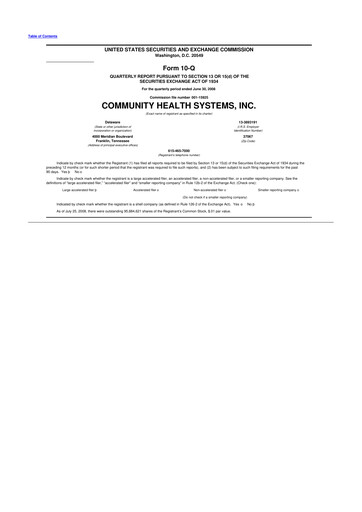 Miniature Community Health Systems
 10-Q Rapport trimestriel  