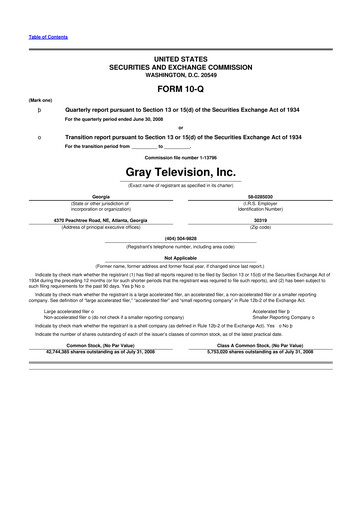 Thumbnail Gray Media
 10-Q Quarterly Report FY 