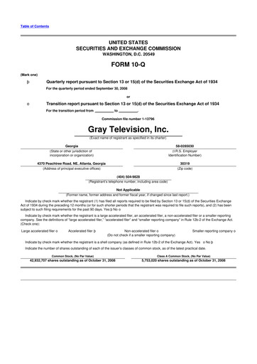 Thumbnail Gray Media
 10-Q Quarterly Report FY 