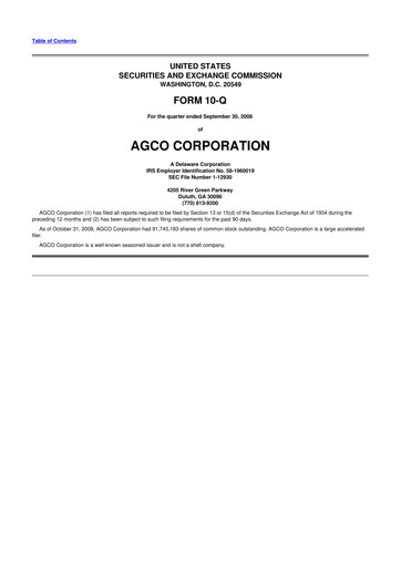 Thumbnail AGCO 10-Q Quarterly Report FY 