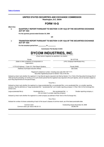 Thumbnail Dycom Industries 10-Q Quarterly Report FY 