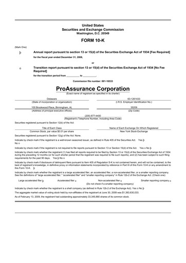 Thumbnail ProAssurance 10-K Annual Report 