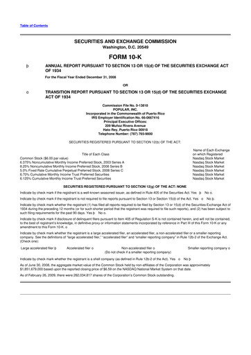 Thumbnail Popular, Inc. (Banco Popular de Puerto Rico) 10-K Annual Report 