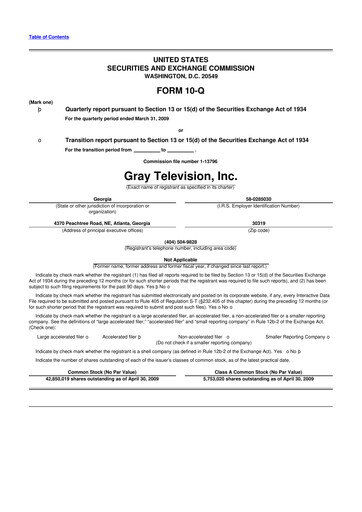 Thumbnail Gray Media
 10-Q Quarterly Report FY 