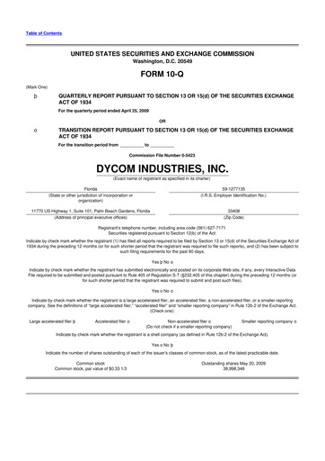 Thumbnail Dycom Industries 10-Q Quarterly Report FY 