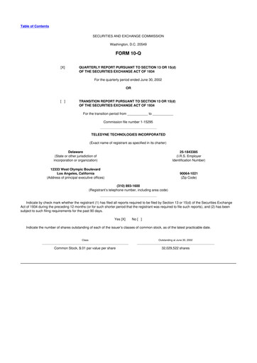 Thumbnail Teledyne Technologies 10-Q Quarterly Report FY 