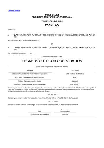 Thumbnail Deckers Brands 10-Q Quarterly Report FY 