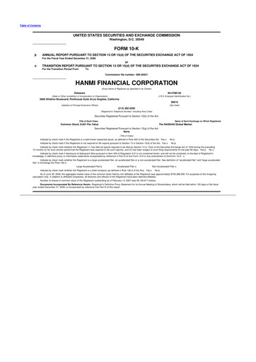 Vorschaubild Hanmi Financial 10-K Jahresbericht 