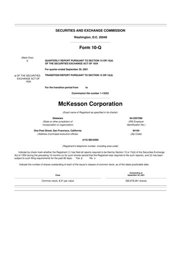 Thumbnail McKesson 10-Q Quarterly Report FY 