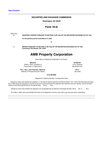 Thumbnail Prologis 10-Q Quarterly Report FY 