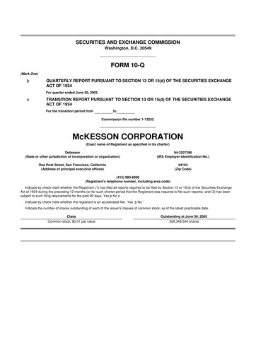 Thumbnail McKesson 10-Q Quarterly Report FY 