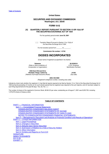 Miniature Diodes Incorporated 10-Q Rapport trimestriel  