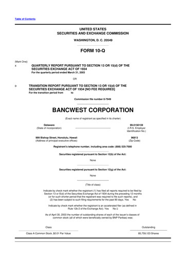 Thumbnail First Hawaiian Bank
 10-Q Quarterly Report FY 