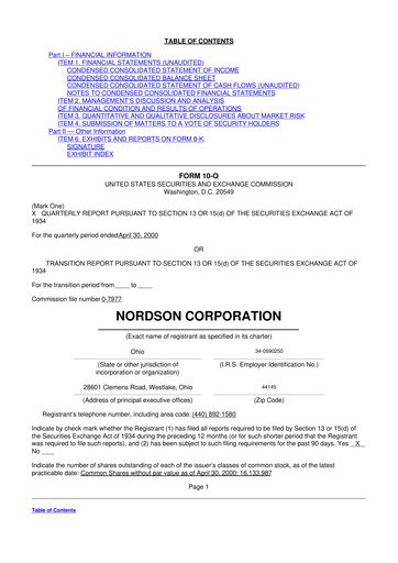 Thumbnail Nordson 10-Q Quarterly Report FY 