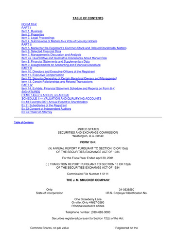 Thumbnail J.M. Smucker Company 10-K Annual Report 