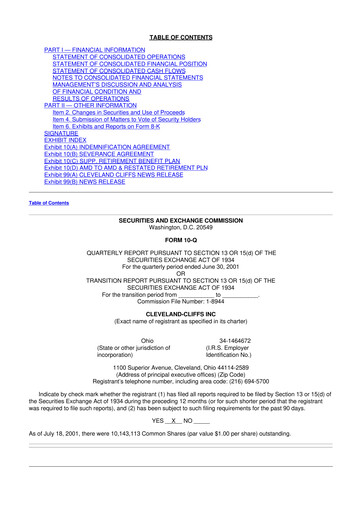 Thumbnail Cleveland-Cliffs 10-Q Quarterly Report FY 