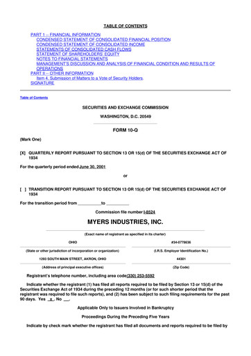 Thumbnail Myers Industries 10-Q Quarterly Report FY 
