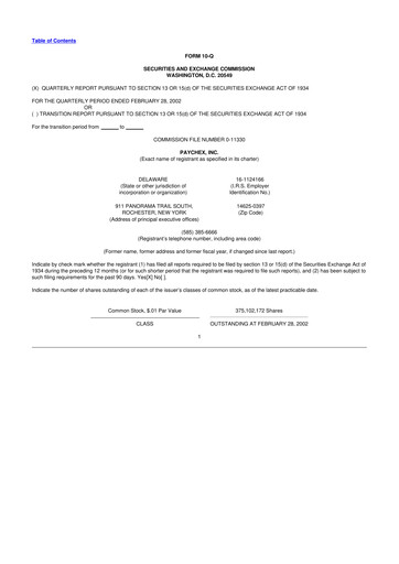 Thumbnail Paychex 10-Q Quarterly Report FY 