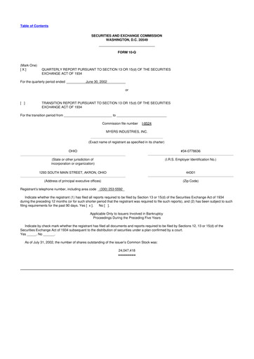 Thumbnail Myers Industries 10-Q Quarterly Report FY 