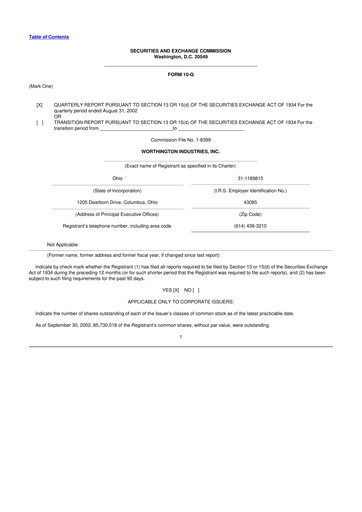 Miniature Worthington Enterprises 10-Q Rapport trimestriel  