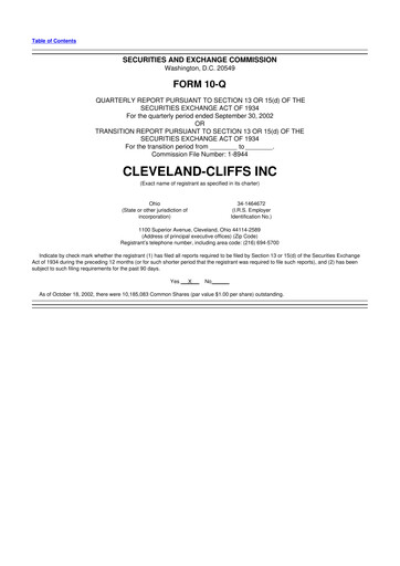 Thumbnail Cleveland-Cliffs 10-Q Quarterly Report FY 