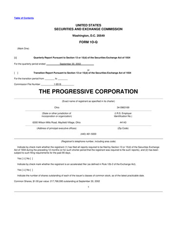 Vorschaubild Progressive 10-Q Quartalsbericht  