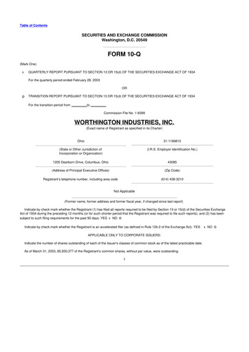 Miniature Worthington Enterprises 10-Q Rapport trimestriel  