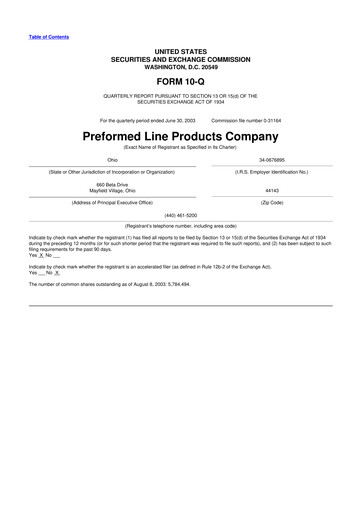 Vorschaubild Preformed Line Products 10-Q Quartalsbericht  