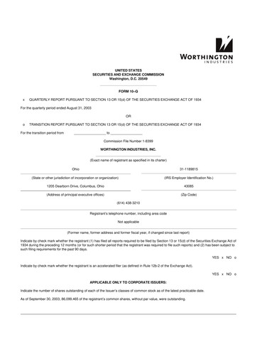 Miniature Worthington Enterprises 10-Q Rapport trimestriel  