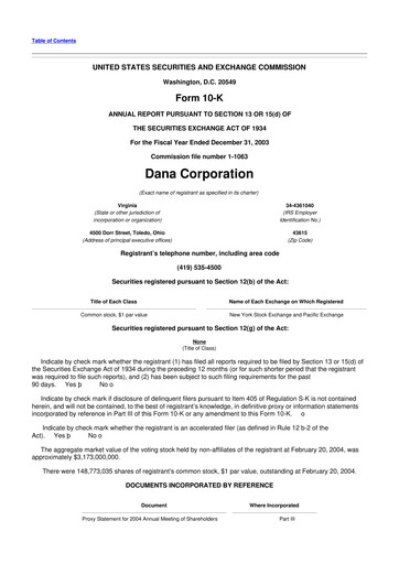 Thumbnail Dana Incorporated 10-K Annual Report 