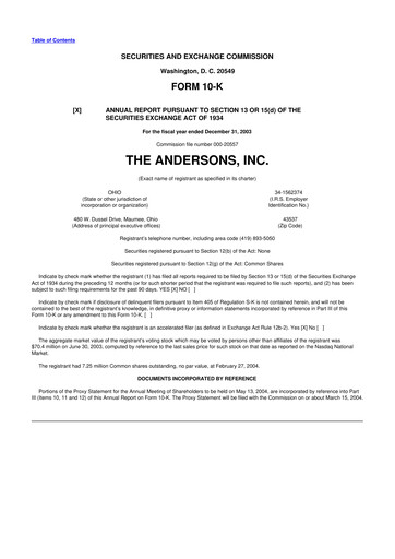 Thumbnail The Andersons, Inc. 10-K Annual Report 