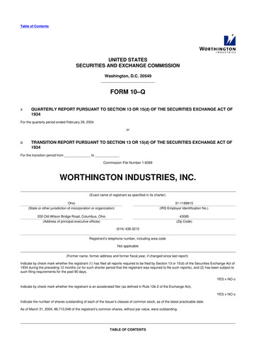Miniature Worthington Enterprises 10-Q Rapport trimestriel  