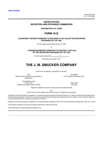 Thumbnail J.M. Smucker Company 10-Q Quarterly Report FY 