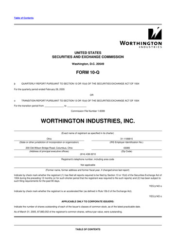Miniature Worthington Enterprises 10-Q Rapport trimestriel  