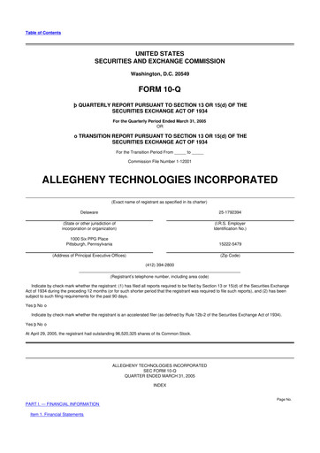 Thumbnail ATI Inc.
 10-Q Quarterly Report FY 