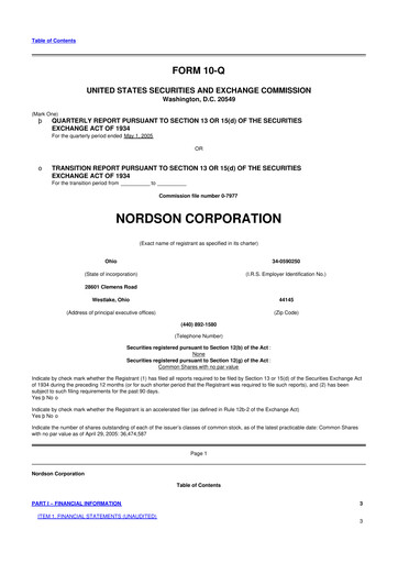 Thumbnail Nordson 10-Q Quarterly Report FY 