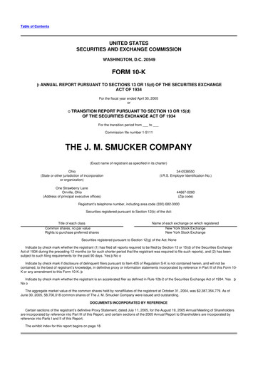 Thumbnail J.M. Smucker Company 10-K Annual Report 