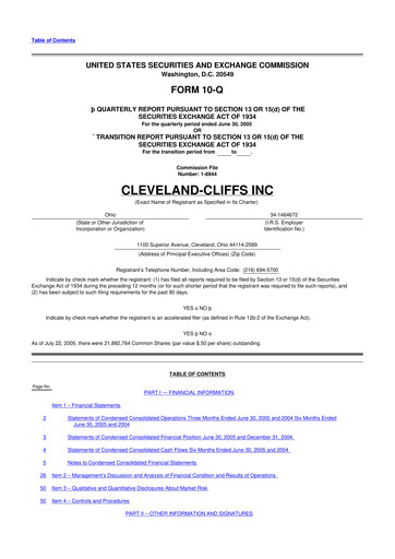 Thumbnail Cleveland-Cliffs 10-Q Quarterly Report FY 