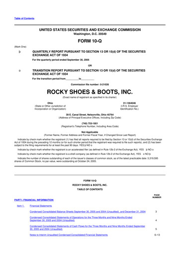 Thumbnail Rocky Brands 10-Q Quarterly Report FY 