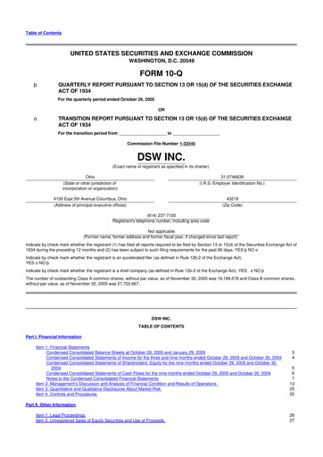 Vorschaubild Designer Brands
 10-Q Quartalsbericht  