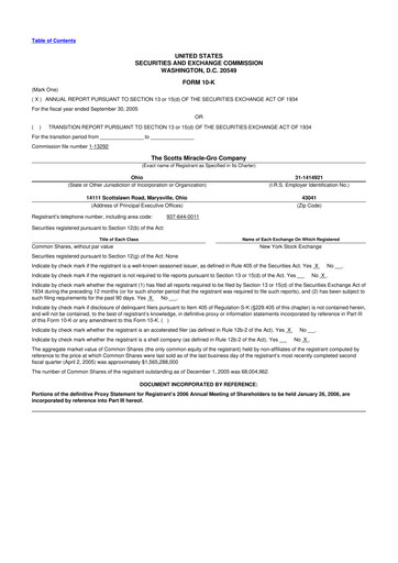 Thumbnail ScottsMiracle-Gro 10-K Annual Report 