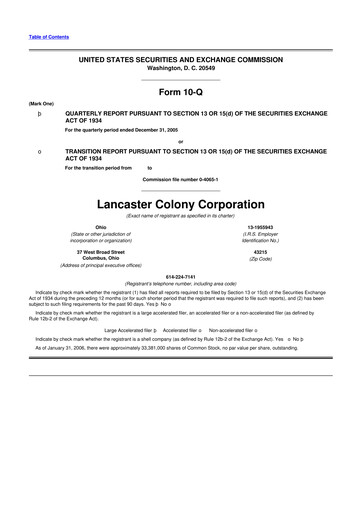 Thumbnail The Marzetti Company 10-Q Quarterly Report FY 