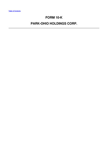Thumbnail ParkOhio Holdings Corp. 10-K Annual Report 