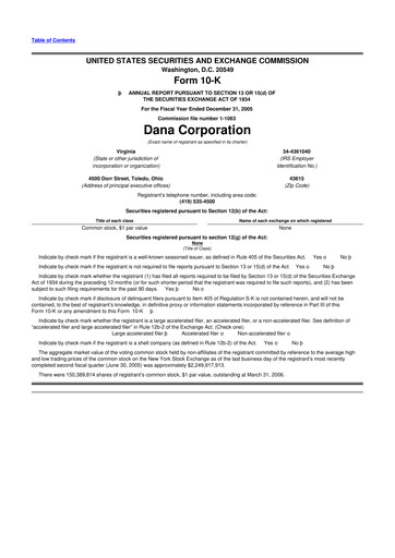 Thumbnail Dana Incorporated 10-K Annual Report 