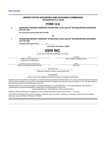 Vorschaubild Designer Brands
 10-Q Quartalsbericht  