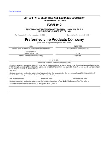 Vorschaubild Preformed Line Products 10-Q Quartalsbericht  