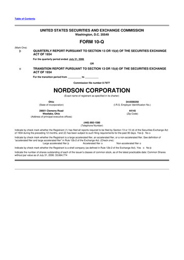 Thumbnail Nordson 10-Q Quarterly Report FY 