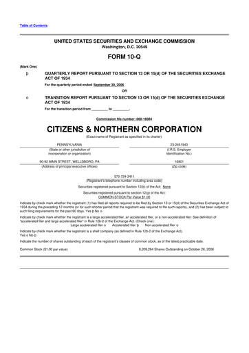 Miniature Citizens & Northern Corp 10-Q Rapport trimestriel  