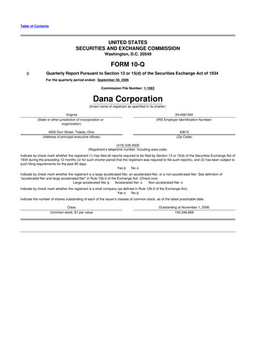 Thumbnail Dana Incorporated 10-Q Quarterly Report FY 